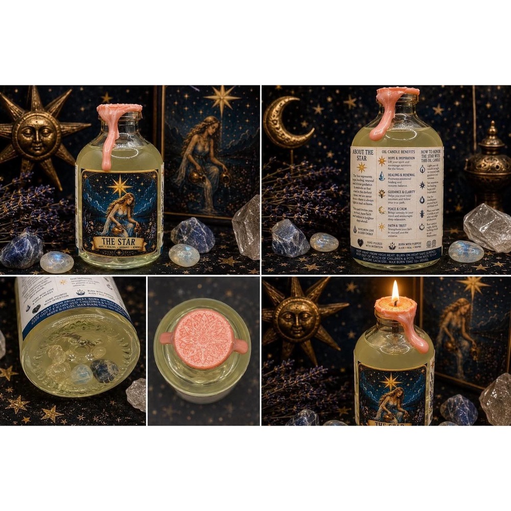 The Star Tarot Ritual Oil Candle